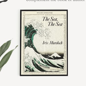 Printable &#39;The Sea, The Sea&#39; Book Cover Poster on Vintage page, Iris Murdoch Print, Literary Wall Art Gifts, Digital Classroom Decor Prints