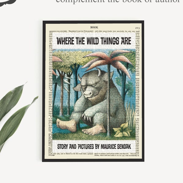 Stampe d'arte del libro stampabili 'Where The Wild Things Are', decorazioni artistiche da parete per bambini per bambini, arte materna per bambini ragazzi, stampa di libri per bambini