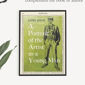 Printable &#39;A Portrait Of The Artist As A Young Man&#39; Book Cover Print, James Joyce Poster, Literary Gifts, Irish Literature Art Prints
