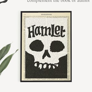 Printable Hamlet Play Book Cover  Print, Shakespeare Art Gift for English Teacher, Wall Art Print for Office or Dorm Decor, Printable Gift