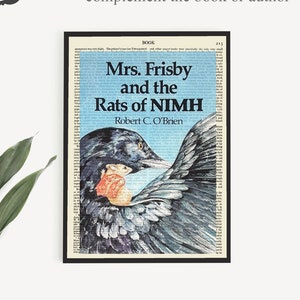 Printable &#39;Mrs Frisby and the Rats of NIMH&#39; Book Cover Print on Old Page, Classroom Poster, Childrens Book Art Print, Kids Room Wall Art