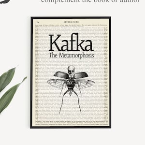 Impresión de portada del libro 'La metamorfosis' de Franz Kafka, regalo literario para profesores, decoración de escritorio, arte de pared para el aula, póster de Kafka