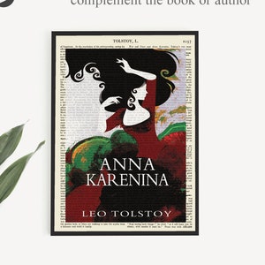 Anna Karenina Printable Book Cover Art, Tolstoy Prints Literary Art Poster, On 1911 Encyclopaedia Page, Russian Literature Gift