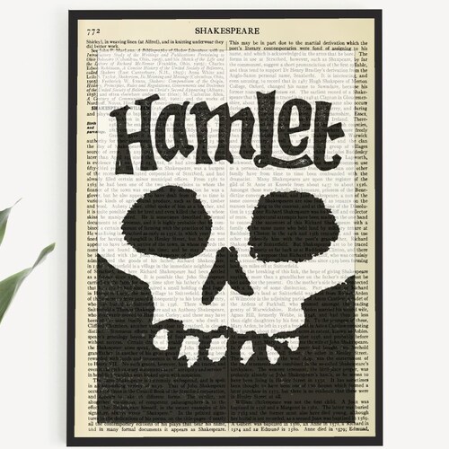 Printable Hamlet Play Book Cover Print Shakespeare Art Gift Etsy