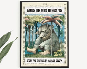 Printable 'Where The Wild Things Are' Book Art Prints, Kids Room Wall Art Decor, Little Boys Nursery Art, Children's Book Print