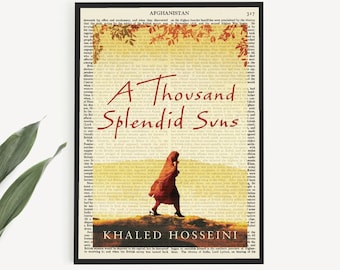 Printable Book Cover Poster of 'A Thousand Splendid Suns' by Kahled Hosseini, Literary Wall Art Print, Printable Gift, Book Cover Prints