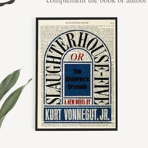 Slaughterhouse Five Printable Book Cover Art, Kurt Vonnegut Poster Print, Home Office Wall Art, Last Minute Gift Idea for Fathers Day Gift