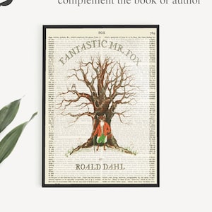 Póster imprimible de 'El fantástico señor Fox', portada de libro original, póster de Roald Dahl, arte de libros para niños, impresiones para la educación en el hogar, guardería neutral