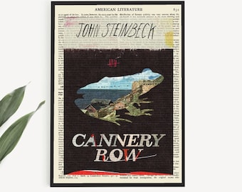 Stampa del libro "Cannery Row" stampabile, stampe di John Steinbeck sul testo del libro, regali d'arte letteraria, stampe artistiche murali di letteratura americana