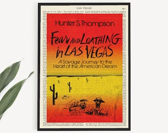 'Fear and Loathing In Las Vegas' Buch Cover Poster zum Ausdrucken, Hunter S Thompson Poster, Literaturbuch Geschenke für Ihn, Bücherwurm