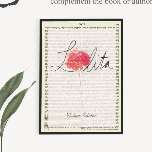 A Printable 'Lolita' Book Art on an Antique 1911 Encyclopedia Britannica Page, Vladimir Nabokov Poster