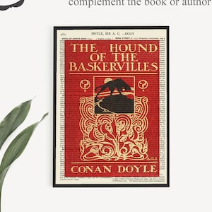 Printable &#39;The Hound Of The Baskervilles&#39;, Arthur Conan Doyle Prints, Vintage Book Cover Instant Download, Literary Decor, Sherlock Poster