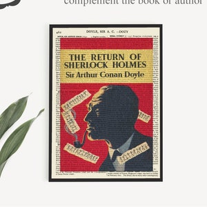 Printable Poster of &#39;The Return of Sherlock Holmes&#39;, Arthur Conan Doyle Poster, Vintage Book Cover on Encyclopedia page, Literary Decor