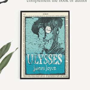 Printable Ulysses Book Cover On Vintage &#39;Dublin&#39; Page, Bloomsday Art Gift for Book Lover, James Joyce Ulysses Poster, Literary Art Print