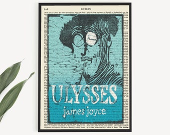 Printable Ulysses Book Cover On Vintage 'Dublin' Page, Bloomsday Art Gift for Book Lover, James Joyce Ulysses Poster, Literary Art Print