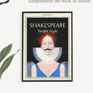Printable &#39;Twelfth Night&#39; Book Print, Shakespeare Play Cover Poster, Literary Art Prints, Homeschool Decor, Classroom Wall Art