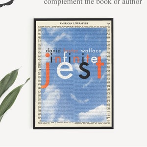 Printable Infinite Jest Poster Print, Book Cover Wall Art Print by David Foster Wallace, Literary College Apartment Decor, Dorm Poster