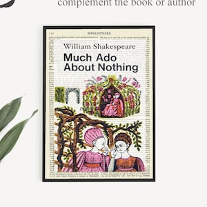 Printable 'Much Ado About Nothing' Play Book Cover Art Print, English Classroom Wall Art Decor, Shakespeare Poster, English Teacher Gifts