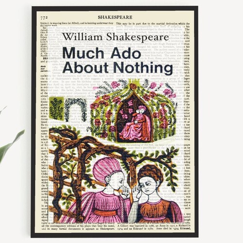 Printable 'much Ado About Nothing' Play Book Cover Art - Etsy