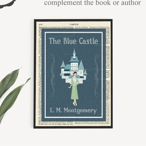 Printable &#39;The Blue Castle&#39; Book Cover Poster by L M Montgomery, Literary Wall Art Print, Bookish Gift for English Major, Printable Art Gift