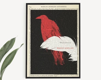 Marc Aurel druckbares Poster, 'Meditations' auf Enzyklopädie-Seite, Stoischer Wand-Kunstdruck, Philosophie-Lehrer-Geschenk, Stoizismus-Plakatkunst