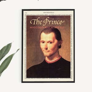 Printable Machiavelli Poster of &#39;The Prince&#39; Book Cover Art, Book Jacket Art Print, Literary Poster Gift For Political Science Student