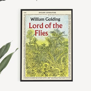 Druckbare Kunst &#39;Lord Of The Flies&#39; Buch Cover Print, William Golding Poster, Klassenzimmer Wandkunst, Schulbibliothek Dekor, Leseecke Prints
