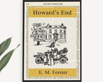 Printable 'Howard's End' Book Cover Poster, E M Forster Book Art Print, Bookish Gift For Book Lover, Printable book Art, Literary Poster