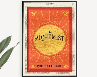 The Alchemist Instant Download Book Cover Print Gift on an Old 1911 &#39;Alchemy&#39; Encyclopaedia Page, Paula Coelho Poster Print, Wall Art