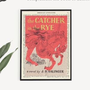 A Catcher In The Rye Printable Book Cover Art Print by J. D. Salinger, Literary Wall Art Print, Bookish Gift for English Major, American Lit