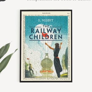 Affiche imprimable de couverture de livre pour enfants « Le chemin de fer », impressions d'art de livre pour enfants, décoration murale pour chambre d'enfant, cadeaux livresques, affiche d'art de livre pour enfants