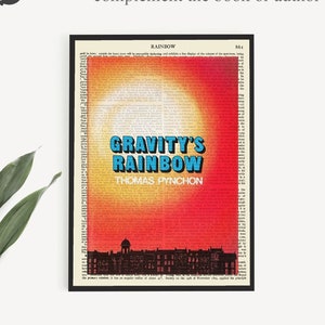 Printable Art &#39;Gravity&#39;s Rainbow&#39; Book Cover Art, Literary Poster Print, Home Office Wall Art, Literary Wall Art Decor, Bookish Gift Idea