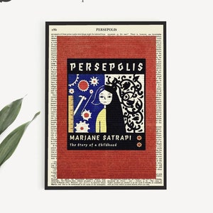 Printable Art 'Persepolis' Book Cover Print, Teacher Gifts, Instant Download, Literary Wall Art, Classroom Decor, Literature Prints