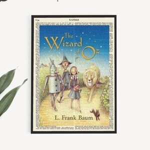 Downloadable &#39;The Wizard Of Oz&#39; Book Art on Vintage 1911 Encyclopaedia Page, L Frank Baum Poster Print, Kids Room Decor, Book Art