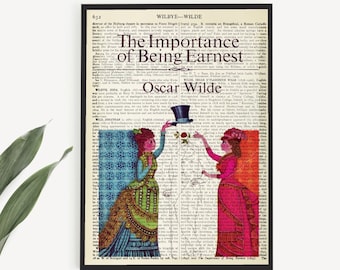 Instant Download 'The Importance Of Being Earnest' by Oscar Wilde on an Antique Encyclopaedia Page, Oscar Wilde Poster Print, Bookish Gifts
