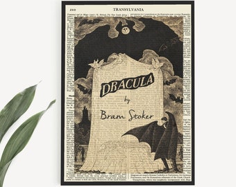 Printable Dracula Book Cover Page Poster, Halloween Printable Art Decor, Bram Stoker Fan Gift, Dracula Poster, Halloween Digital Download