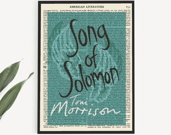 Downloadable 'Song Of Solomon' Print, Book Cover Poster on an Antique Encyclopedia Britannica Page from 1911, Toni Morrison Poster