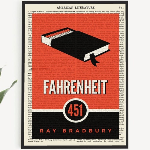Printable Book Cover Fahrenheit 451 by Ray Bradbury on - Etsy