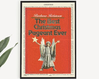 Printable 'The Best Christmas Pageant Ever' Book Cover Poster, Affordable Kids Room Christmas Wall Print, Childrens Book Art Nursery Decor