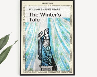 Utskrivbar affisch till bokomslaget "The Winters Tale", Shakespeare-konstgåva för dramalärare, teatergåvor, väggkonstdekorationer
