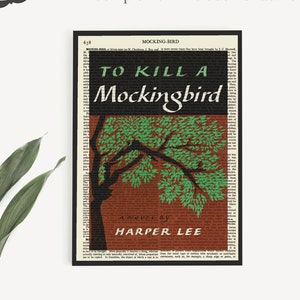 Lámina imprimible de &quot;Matar a un ruiseñor&quot;, portada del libro de Harper Lee, página del diccionario antiguo &quot;Matar a un ruiseñor&quot;, regalo imprimible