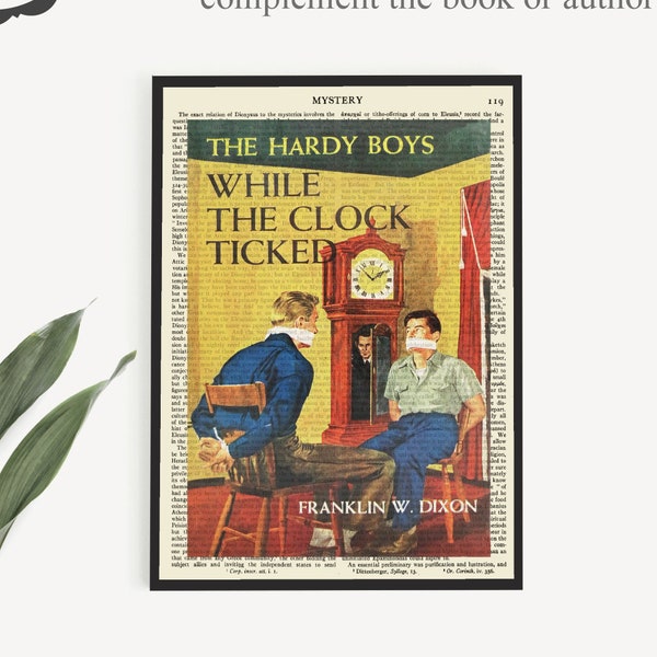 Printable 'While The Clock Ticked' Book Cover Print, The Hardy Boys Poster, Mystery Wall Art Decor, 1980s Nostalgia Gift, Boys Book Art Gift