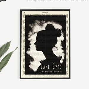Printable Jane Eyre Book Cover On Old Page, Instant Download, Printable Book Club Gifts, Teacher Appreciation Gift for Brontë Book Lover