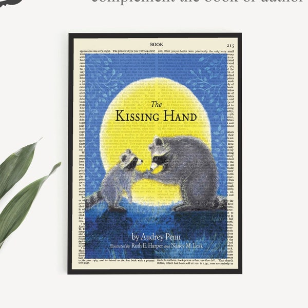 Imprimible 'The Kissing Hand' Book Cover Poster Print, Kids Neutral Nursery Decor, Childrens Book Gift, Kindergarten Classroom Art Prints