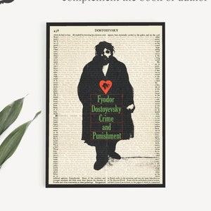 Downloadable 'Crime And Punishment' Poster Print on a Vintage Encyclopaedia Page from 1911, Dostoevsky Print, Book Cover Art Print