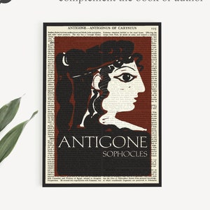 Printable &#39;Antigone&#39; Art Print, Sophocles Play Book Cover Wall Art, Classic Greek Mythology, Greek Tragedy, Classics Student Gift