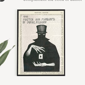 The Master And Margarita Printable Book Cover Print on Antique Encyclopaedia Page from 1911, Mikhail Bulgakov Literary Poster, Bookish Gifts