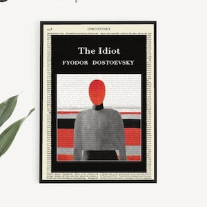 Downloadable Print of &#39;The Idiot&#39; Dostoevsky Book Art on an Antique 1911 Encyclopaedia Page, Dostoevsky Poster, Russian Literature Gift Idea