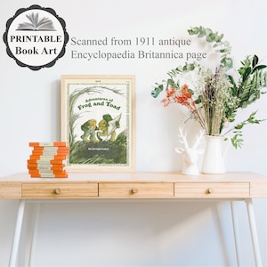 Printable 'Frog and Toad' Book Poster Print on Old Encyclopaedia Page, Kids Room Decor, Children's Book Wall Art Gift, Classroom Wall Decor image 4