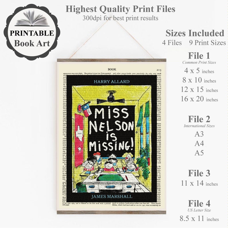 Printable 'miss Nelson is Missing' Book Cover Art | Etsy